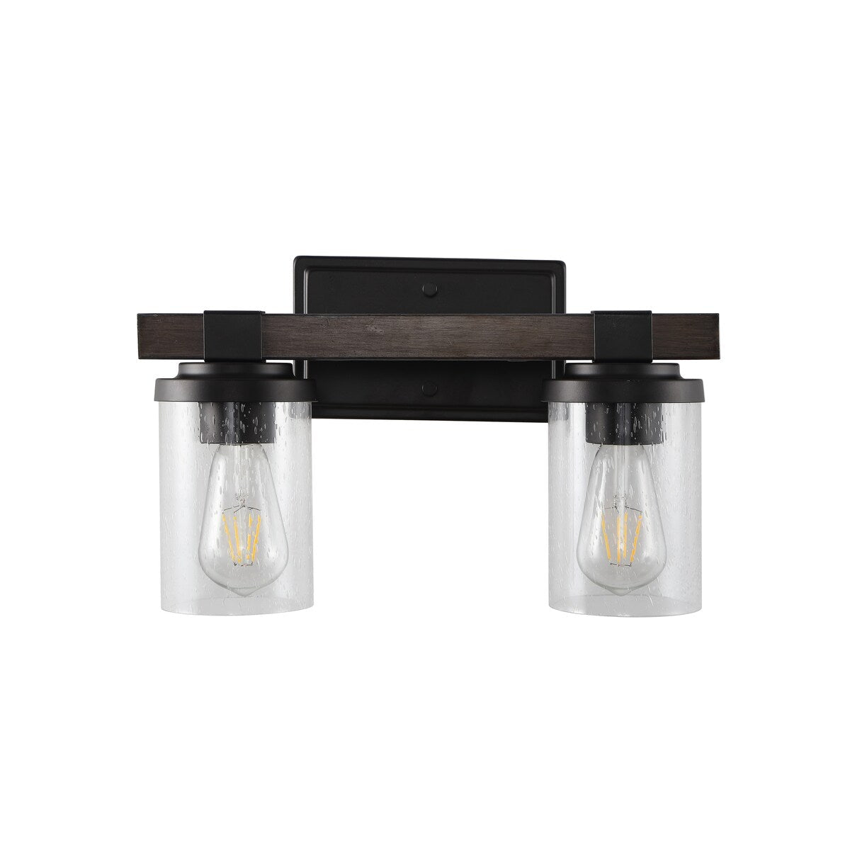 Applique murale LED style ferme rustique en fer et verre bullé, par JONATHAN Y