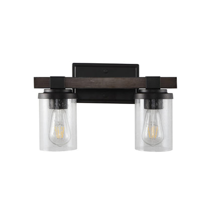 Applique murale LED style ferme rustique en fer et verre bullé, par JONATHAN Y