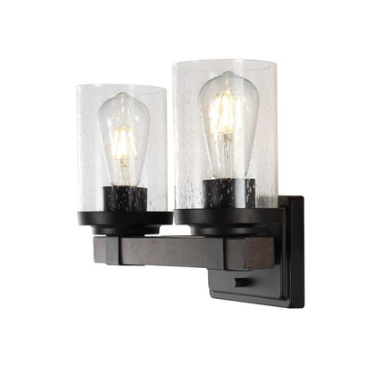 Applique murale LED style ferme rustique en fer et verre bullé, par JONATHAN Y