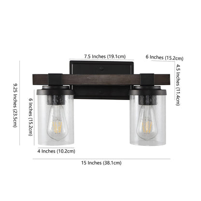 Applique murale LED style ferme rustique en fer et verre bullé, par JONATHAN Y