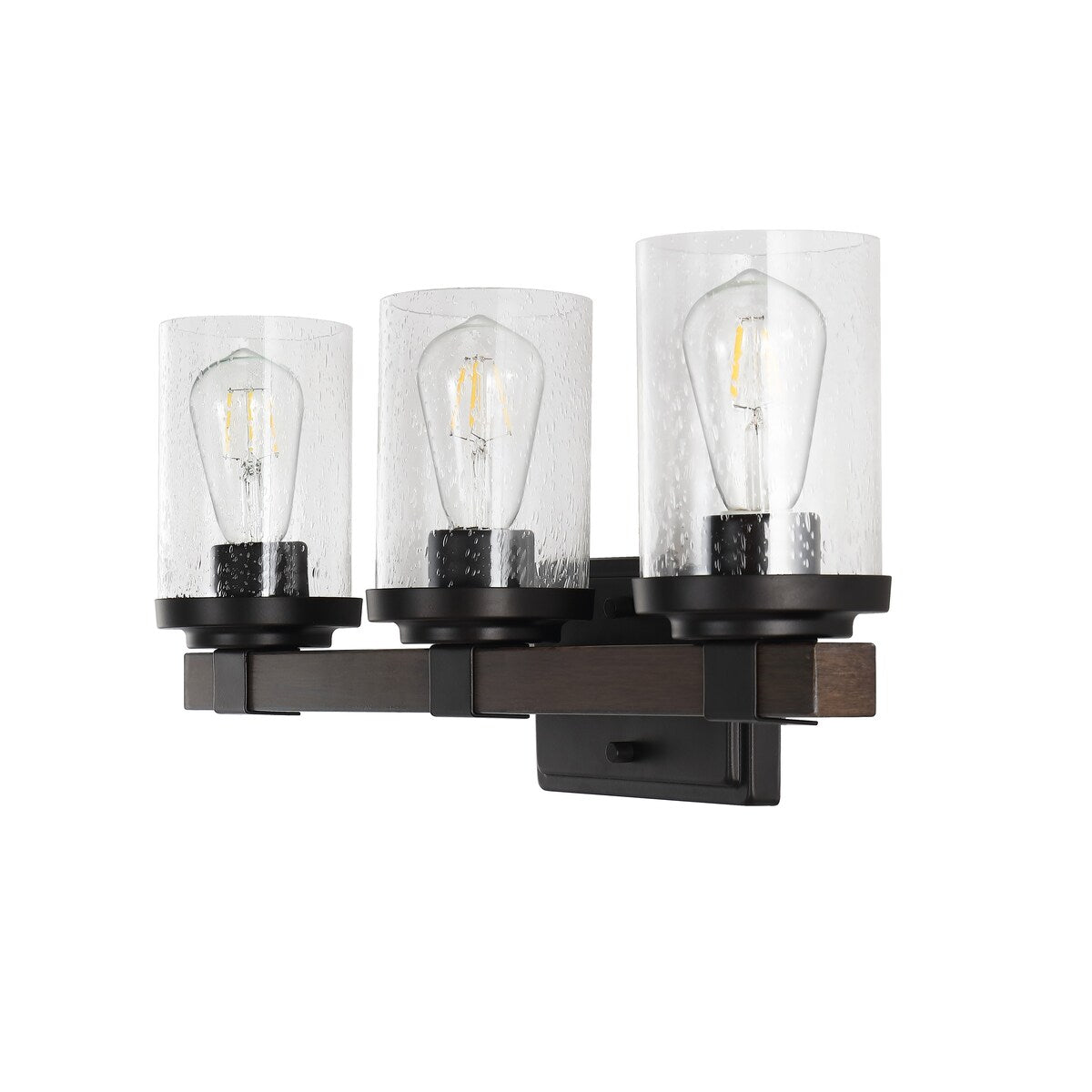 Applique murale LED style ferme rustique en fer et verre bullé, par JONATHAN Y