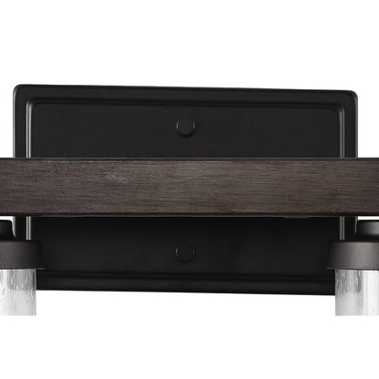 Applique murale LED style ferme rustique en fer et verre bullé, par JONATHAN Y