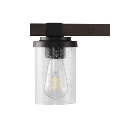 Applique murale LED style ferme rustique en fer et verre bullé, par JONATHAN Y