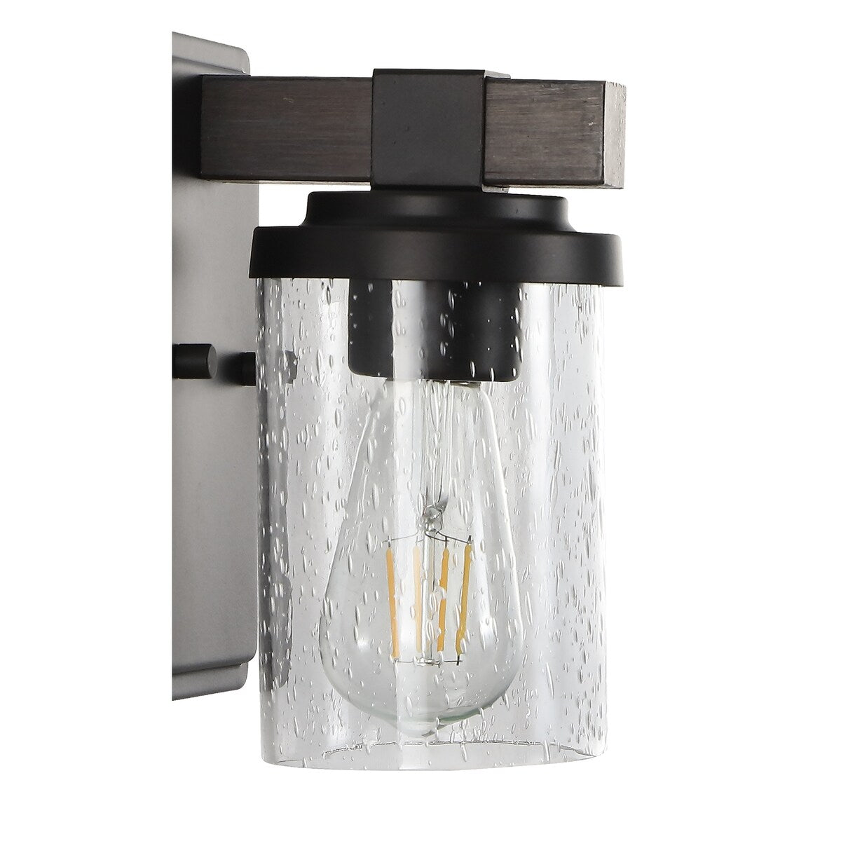 Applique murale LED style ferme rustique en fer et verre bullé, par JONATHAN Y