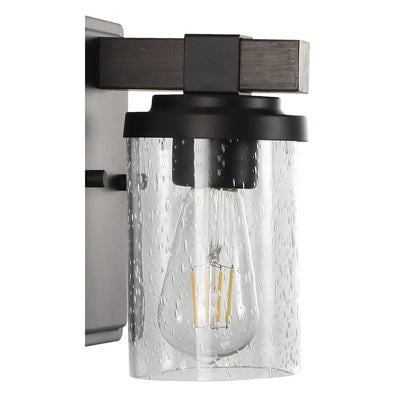 Applique murale LED style ferme rustique en fer et verre bullé, par JONATHAN Y