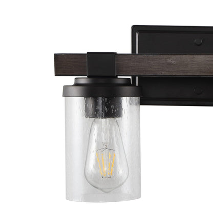 Applique murale LED style ferme rustique en fer et verre bullé, par JONATHAN Y