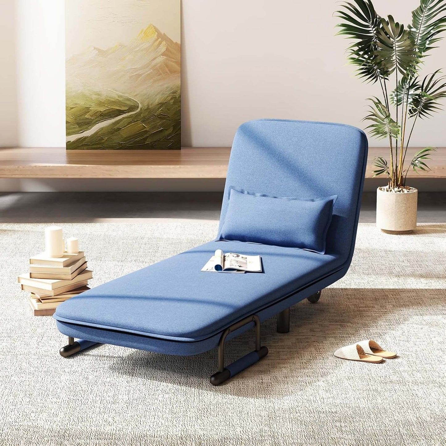 Fauteuil convertible pliant avec dossier réglable