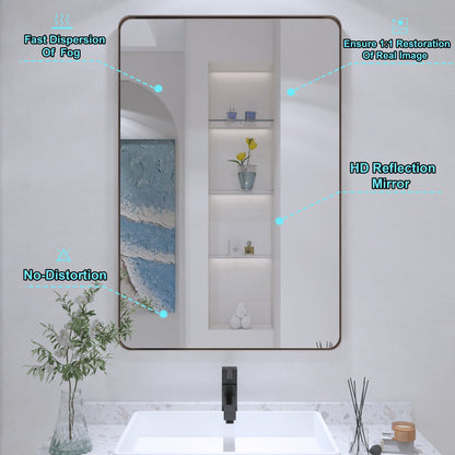 Miroir de salle de bain mural encadré