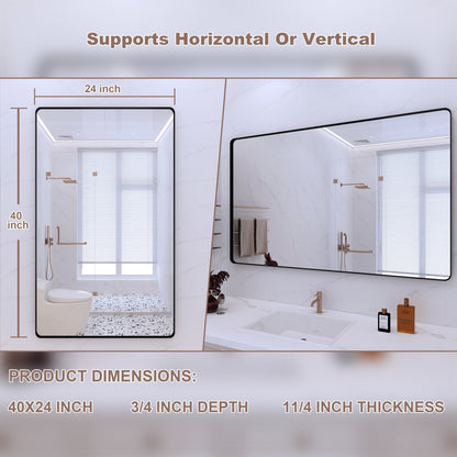 Miroir de salle de bain mural encadré
