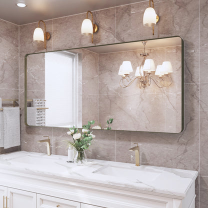 Miroir de salle de bain mural encadré