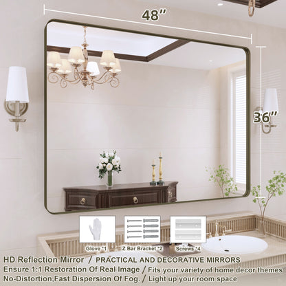 Miroir de salle de bain mural encadré