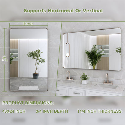 Miroir de salle de bain mural encadré