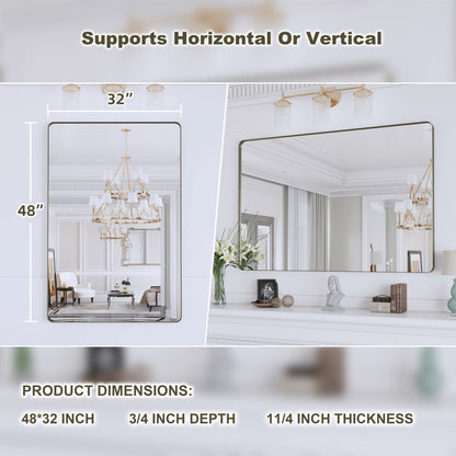 Miroir de salle de bain mural encadré