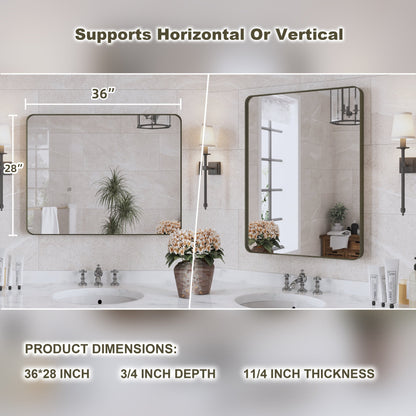 Miroir de salle de bain mural encadré