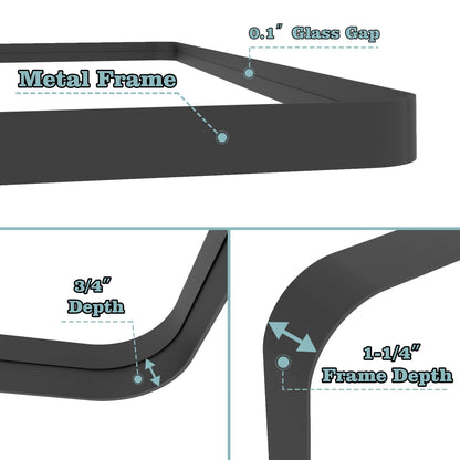 Miroir de salle de bain mural encadré