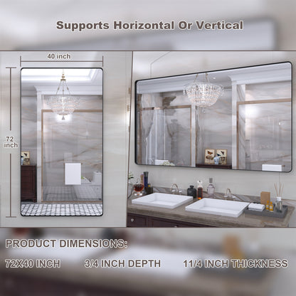 Miroir de salle de bain mural encadré