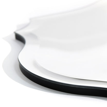 Miroir mural festonné élégant, oblong et biseauté, sans cadre