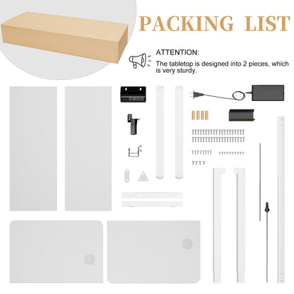 Bureau debout électrique réglable en hauteur Futzca, bureau assis-debout pour ordinateur avec panneau d'épissure