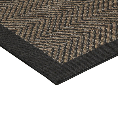 Tapis d'intérieur/extérieur Madison Park Hurley naturel/noir texturé à chevrons