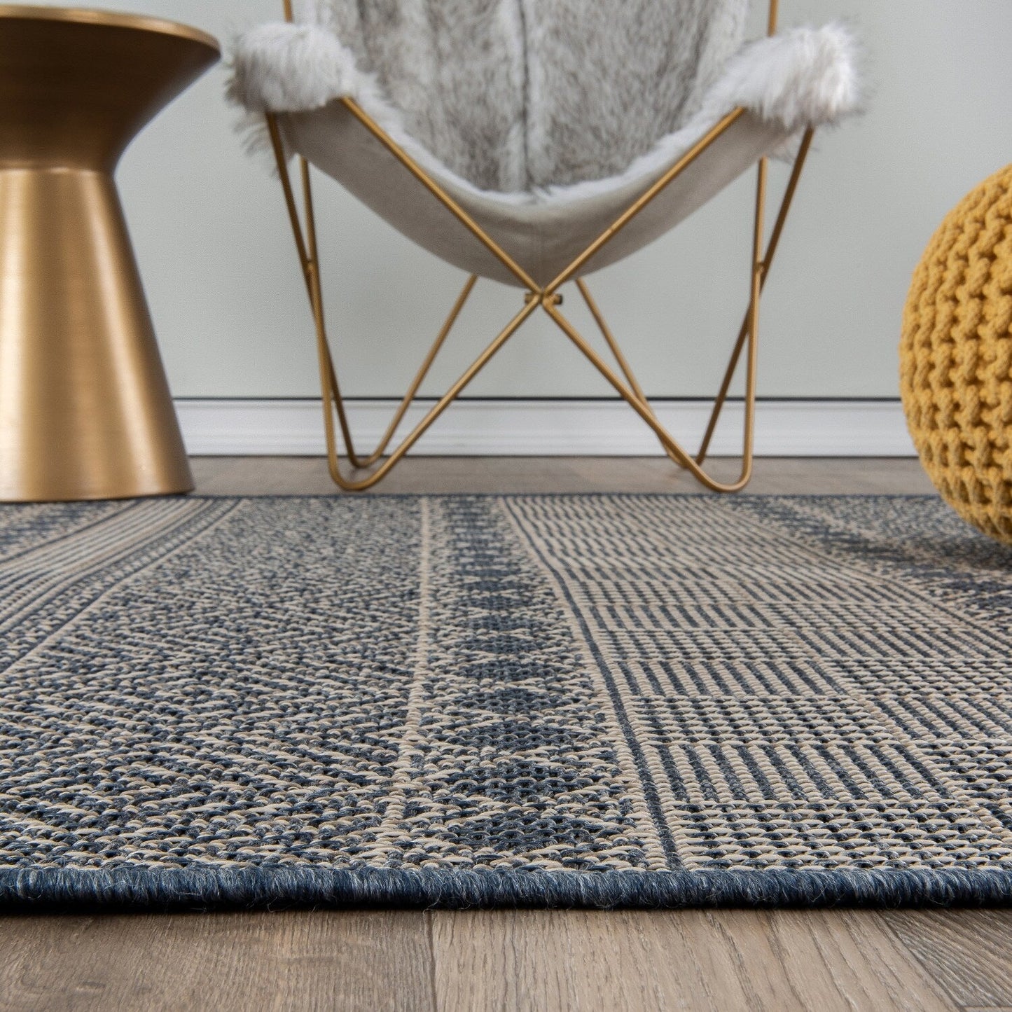 Tapis d'intérieur/extérieur géométrique bohème