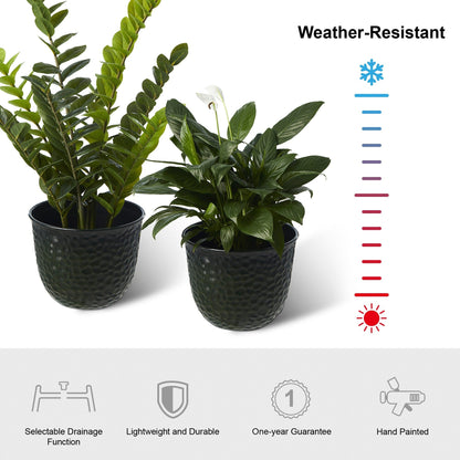 Glitzhome 19,75 H Pot de fleurs haut surdimensionné écologique en fausse céramique texturée en diamant (Ensemble de 2)