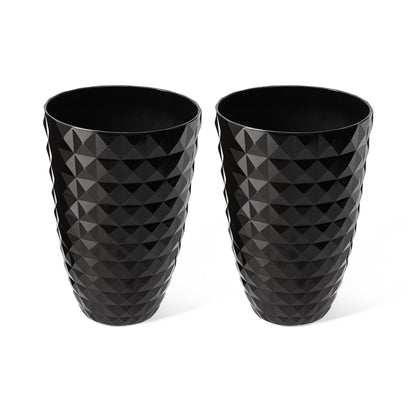 Glitzhome 19,75 H Pot de fleurs haut surdimensionné écologique en fausse céramique texturée en diamant (Ensemble de 2)