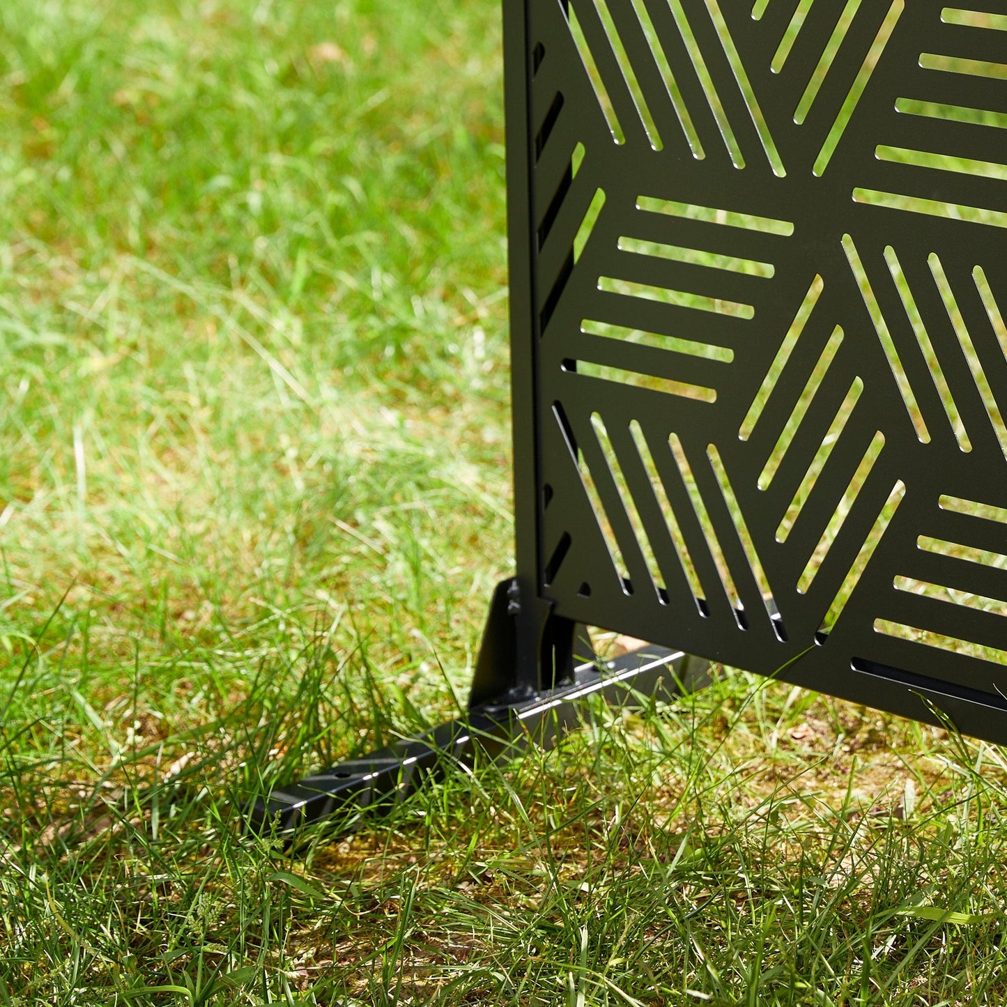 Paravent de confidentialité à 3 panneaux galvanisé à motifs floraux de 6 pieds de Glitzhome