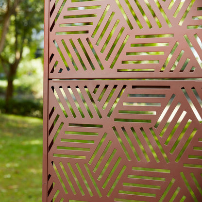 Paravent de confidentialité à 3 panneaux galvanisé à motifs floraux de 6 pieds de Glitzhome