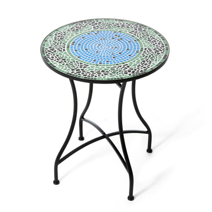 Ensemble de bistrot pliant d'extérieur en métal Glitzhome 3 pièces avec table et chaises