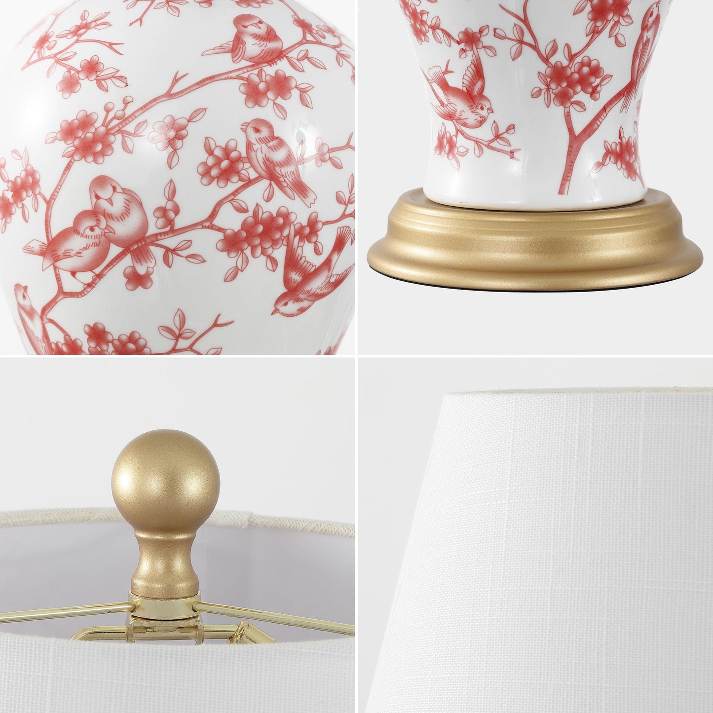 Lampe de table LED florale Grace 24, multicolore/laiton, par JONATHAN Y