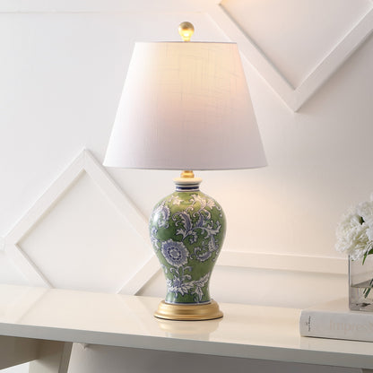 Lampe de table LED florale Grace 24, multicolore/laiton, par JONATHAN Y