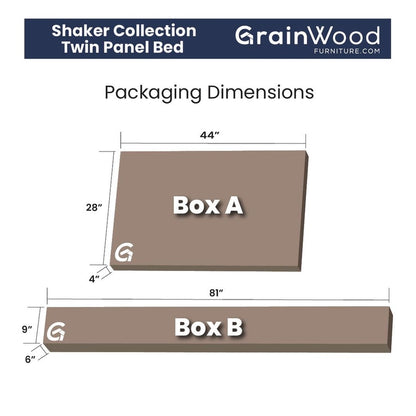 Lit plateforme en bois massif de style shaker avec meubles en bois de grain