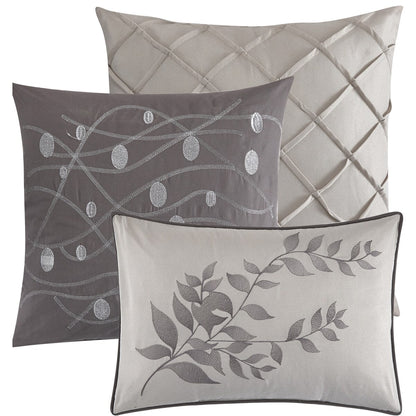 Ensemble de couette 7 pièces Nanshing Caspa à motif de feuilles chics