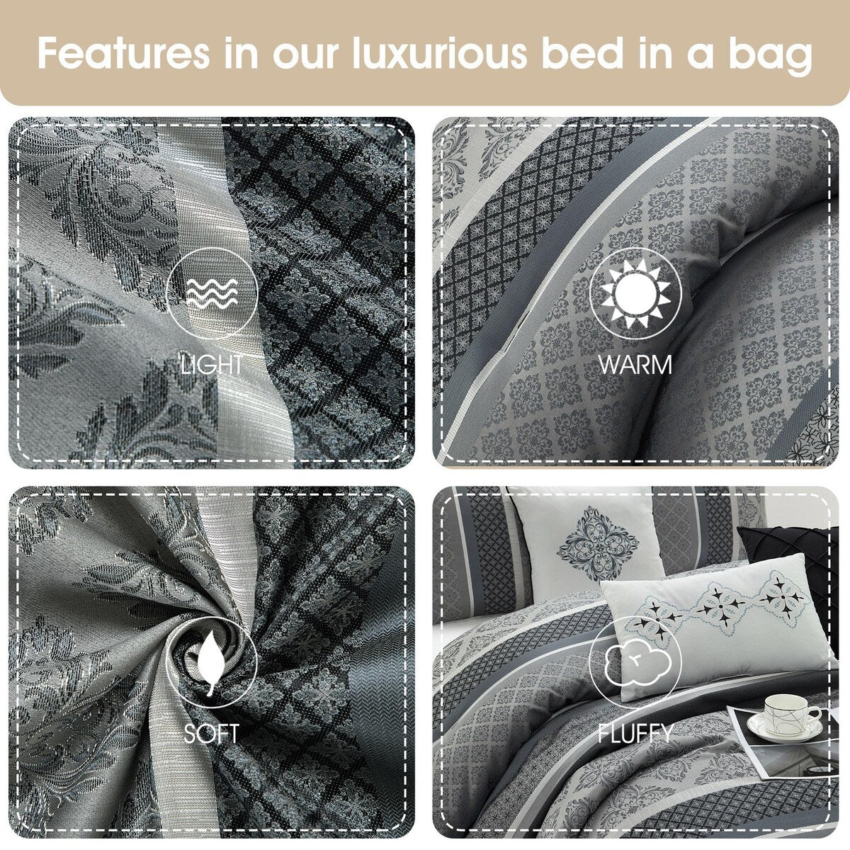 Ensemble de couette géométrique jacquard 7 pièces Nanshing Jensen