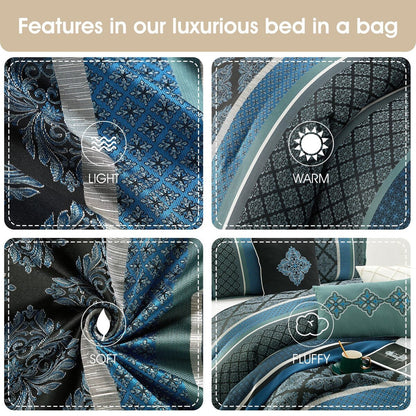 Ensemble de couette géométrique jacquard 7 pièces Nanshing Jensen