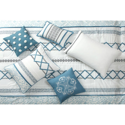 Ensemble de couette brodée bohème Nanshing Trina 15 pièces