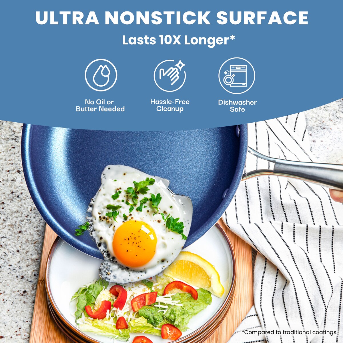 Batterie de cuisine antiadhésive Granitestone Blue 20 pièces