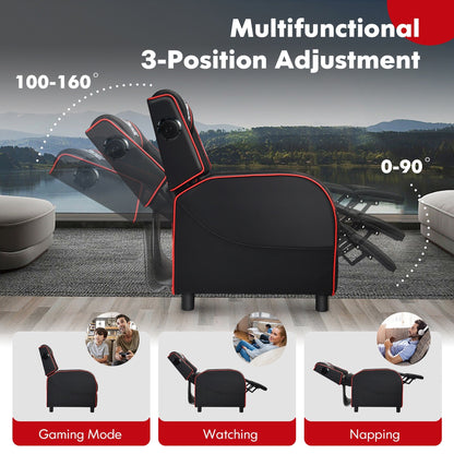 Fauteuil de massage inclinable Gymax en cuir synthétique