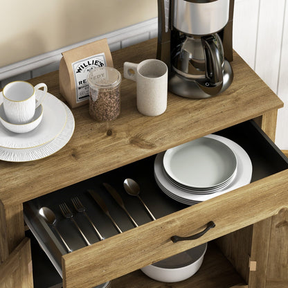 Buffet/meuble de rangement style porte de grange HOMCOM 32, idéal pour le salon ou l'entrée.