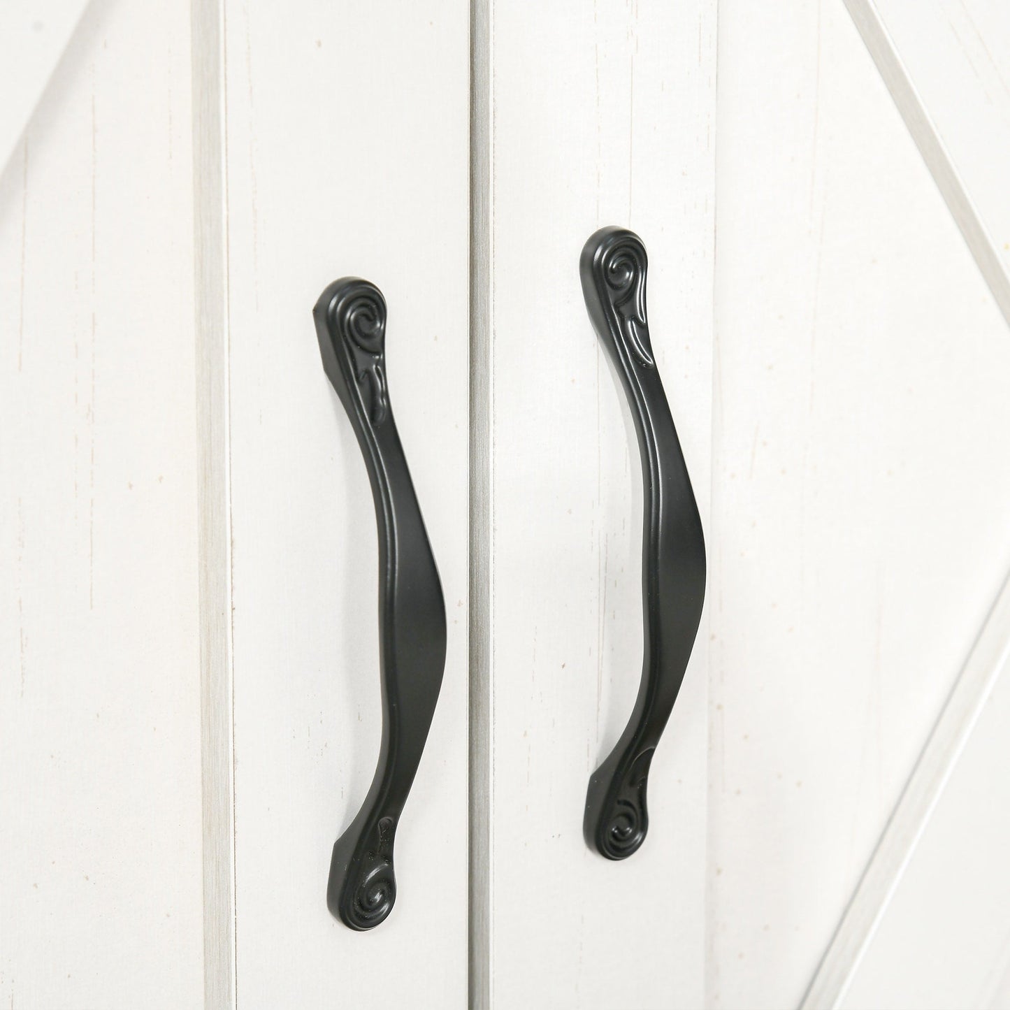 Buffet/meuble de rangement style porte de grange HOMCOM 32, idéal pour le salon ou l'entrée.