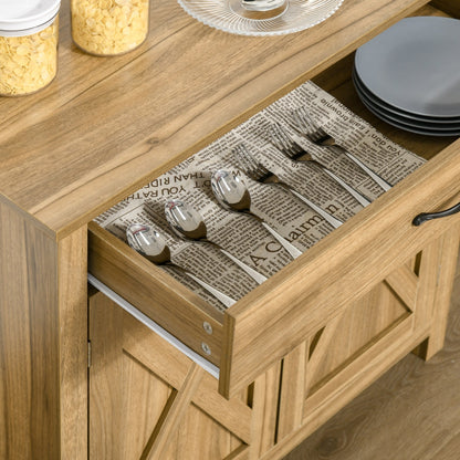 Buffet/meuble de rangement style porte de grange HOMCOM 32, idéal pour le salon ou l'entrée.