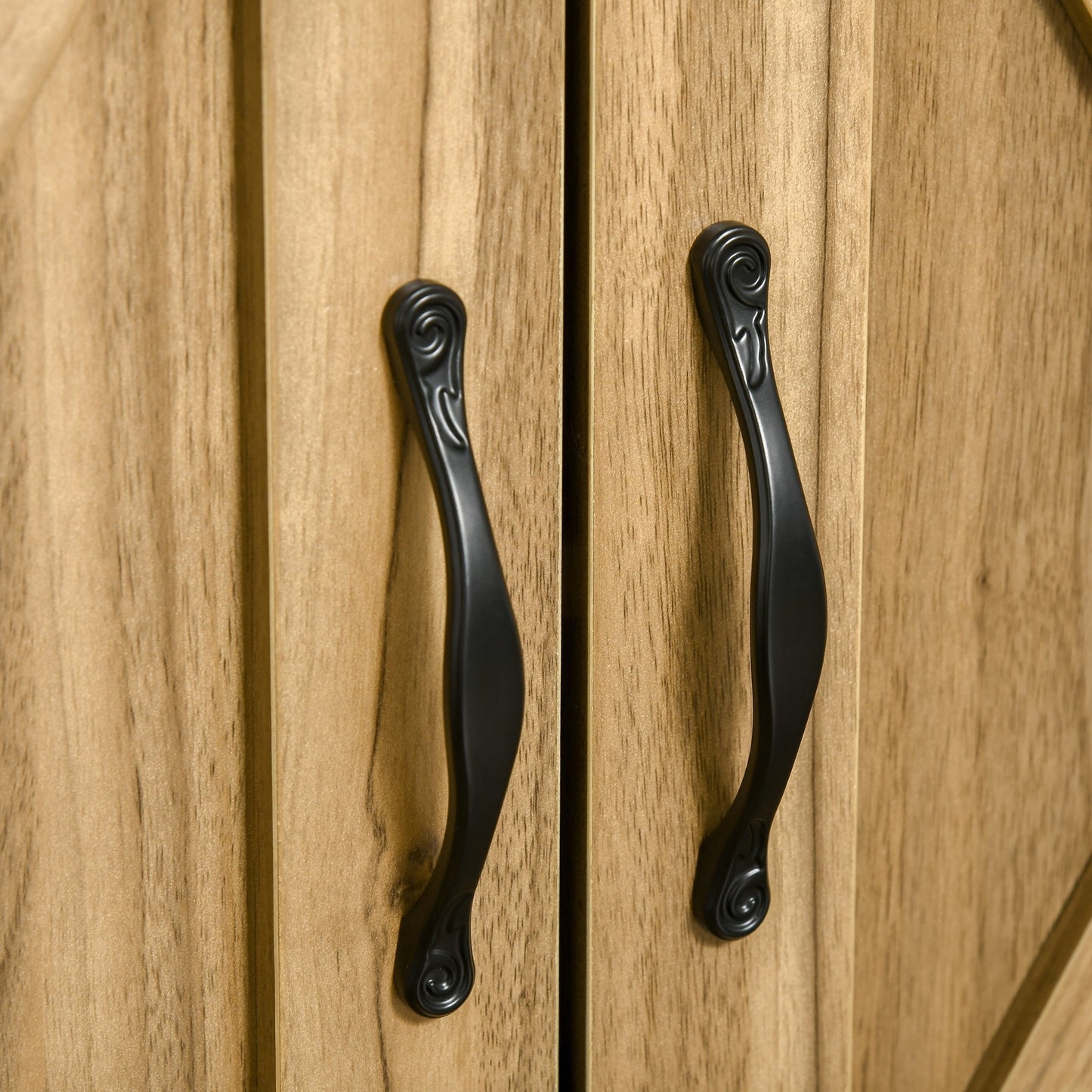 Buffet/meuble de rangement style porte de grange HOMCOM 32, idéal pour le salon ou l'entrée.