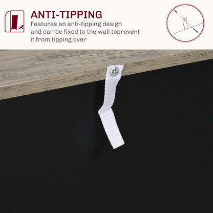 Buffet/meuble de rangement style porte de grange HOMCOM 32, idéal pour le salon ou l'entrée.