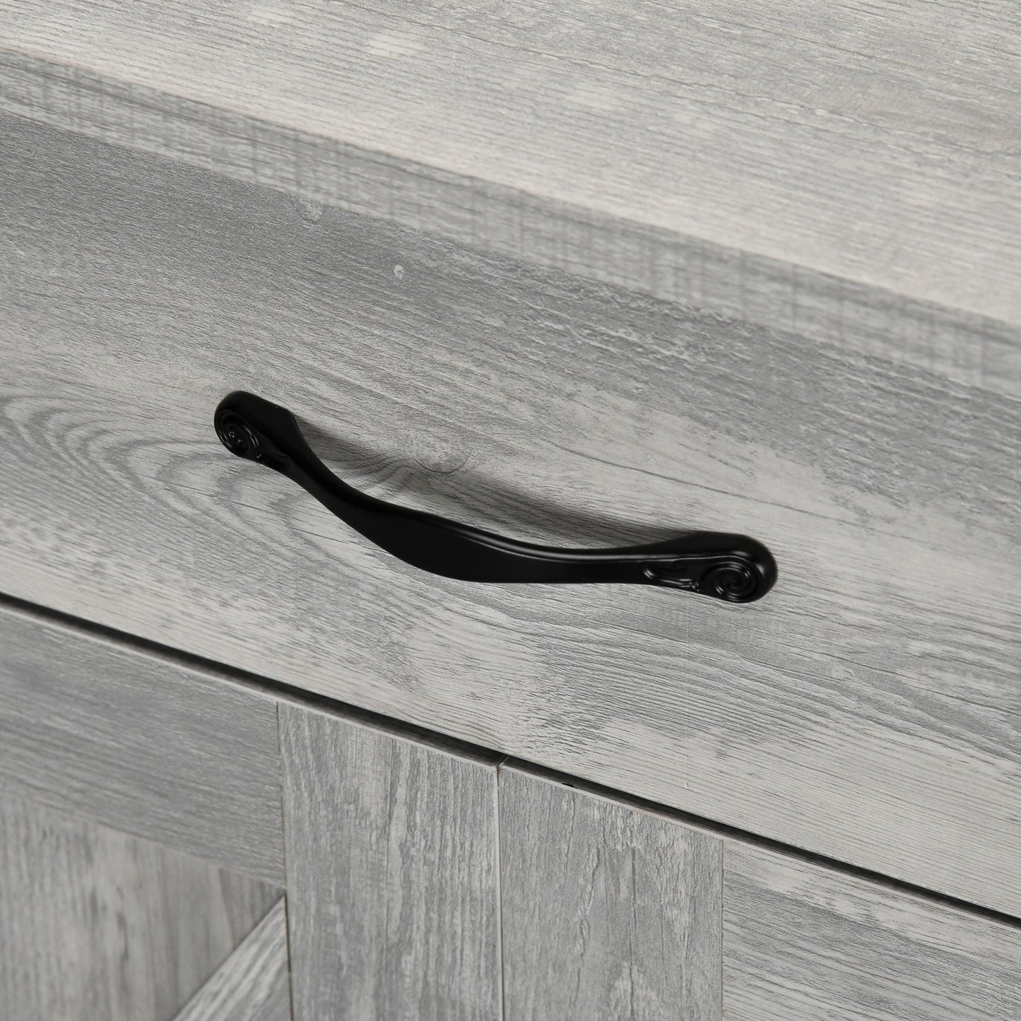 Buffet/meuble de rangement style porte de grange HOMCOM 32, idéal pour le salon ou l'entrée.