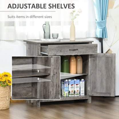 Buffet/meuble de rangement style porte de grange HOMCOM 32, idéal pour le salon ou l'entrée.