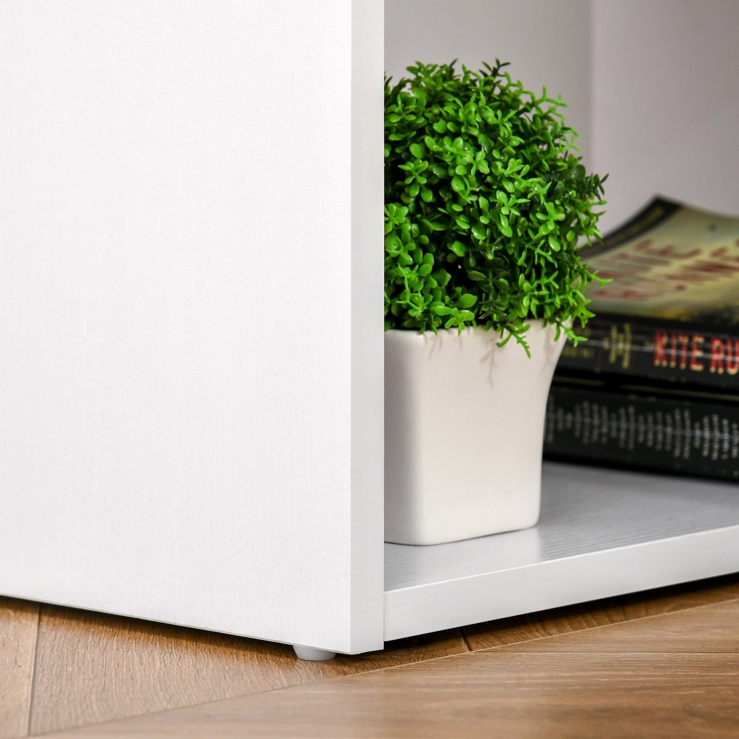 Bureau d'ordinateur HOMCOM 47 moderne pour la maison avec bibliothèque intégrée, table de travail, 3 tiroirs et étagère de rangement - Blanc