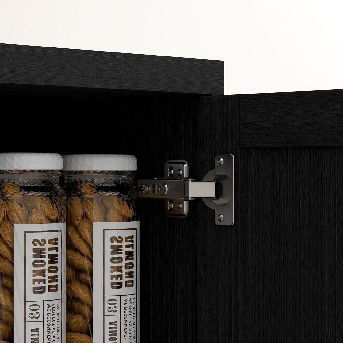 HOMCOM 63 Garde-manger à 2 portes, meuble de rangement autoportant avec étagères à 5 niveaux et 2 étagères réglables pour salle à manger