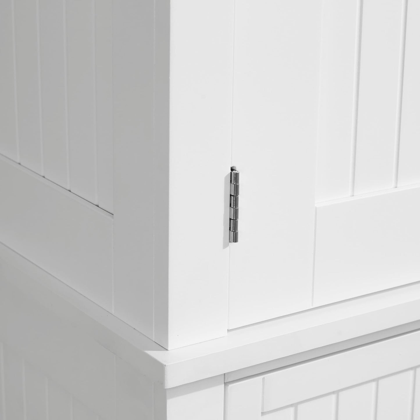 Armoire de cuisine HOMCOM 72 traditionnelle autoportante avec portes et 3 étagères réglables, blanche