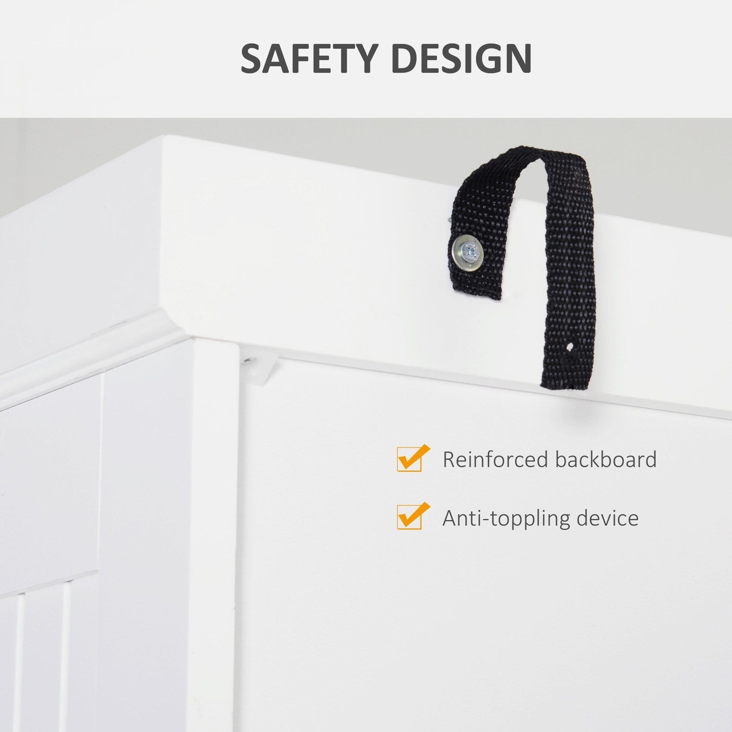 Armoire de cuisine HOMCOM 72 traditionnelle autoportante avec portes et 3 étagères réglables, blanche