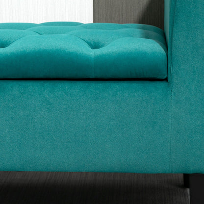 HOMCOM Banc coffre ottoman capitonné, banc de lit rembourré avec accoudoirs roulés pour chambre, salon ou couloir